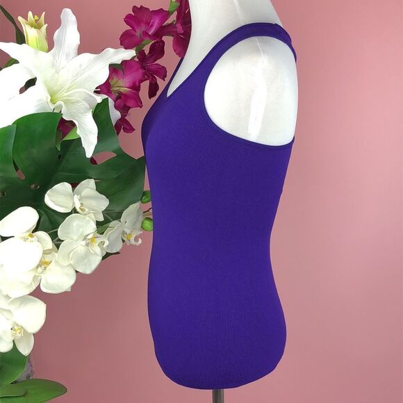 Active Basic Purple Sleeveless Scoop Neck Racerback Tank Top - Picture 4 of 12